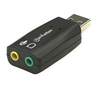 Manhattan USB-A Sound Adapter, USB-A to 3.5mm Mic-in and Audio-Out ports, 480...