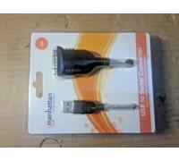 Manhattan USB-A to Serial Converter Cable PL-2303HXD 45cm DB9 Male-Male Black/Silver Polybag