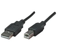 Manhattan USB-A to USB-B Cable, 0.5m, Male to Male, 480 Mbps (USB 2.0), Hi-Speed USB, Black
