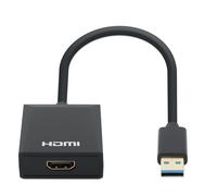 Manhattan USB-A to HDMI Cable 1080p@60Hz Converts USB 3.2 Gen1 (aka USB 3.0) signal to HDMI 15cm Black Male to Female Three Year Warranty Retail Box