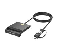 Manhattan USB-A / USB-C combo Smart Card Reader USB 2.0 Type-C and Type-A Male to Contact Reader Interface Supports Windows macOS and Linux Reads SIM Cards with Adapter (not included or available from