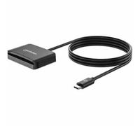 Manhattan USB-C Contact Smart Card Reader with MicroSD slot, USB Type-C Male to Contact Reader Interface and microSDXC, Supports Windows, macOS and Linux, Reads SIM Cards with Adapter, Cable 1m, Black