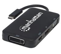Manhattan Usb-C Dock/Hub Ports X4: Displayport Dvi-I Hdmi Or Vga Note: Only One