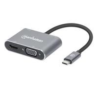 Manhattan USB-C Dock/Hub, Ports (x4): HDMI, USB-A, USB-C and VGA, With