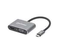 Manhattan USB-C Dock/Hub Ports (x4): HDMI USB-A USB-C and VGA with Power Delivery (PD) 87W- requires external USB-C charger (not included). USB powered (no external power supply required) when PD is n