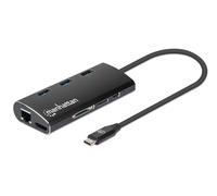 Manhattan USB-C Dock/Hub with Card Reader. Ports (x6): Ethernet. HDMI.