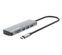 Manhattan Usb-C Dock/Hub With Card Reader Ports X7: Ethernet Hdmi Usb-A X3 And U