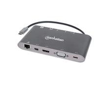 Manhattan USB-C Dock/Hub with Card Reader. Ports (x8): HDMI. Audio 3.5