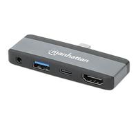 Manhattan Usb-C Travel Dock/Hub Ports X4: Hdmi Usb-A Usb-C And 3.5Mm Audio With