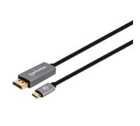 Manhattan USB-C to DisplayPort 1.4 Cable, 8K@60Hz, 2m, Male to Male, Black, Not Bi-Directional, Three Year Warranty, Equivalent to CDP2DP146B (except 20cm longer)