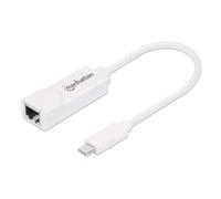 Manhattan USB-C to Gigabit (10/100/1000 Mbps) Network Adapter, White, Equivalent