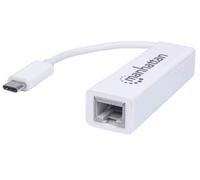 Manhattan USB-C to Gigabit (10/100/1000 Mbps) Network Adapter, White, Equivalent