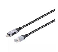 Manhattan USB-C to Gigabit (10/100/1000 Mbps) Network Ethernet RJ45 Cable Length 2m Multi-Gigabit Ethernet Black/Silver Three Year Warranty