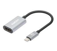 Manhattan USB-C to HDMI Cable 4K@60Hz 5 Gbps (USB 3.2 Gen1 aka USB 3.0) 11cm Black/Silver Male to Male Polybag