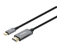 Manhattan USB-C to HDMI Cable, 4K@60Hz, 2m, Black, Male to Male, Three Year Warranty, Equivalent to CDP2HD2MBNL