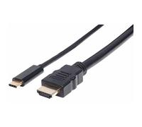 Manhattan USB-C to HDMI Cable 4K@30Hz 2m Black Male to Male Three Year Warranty