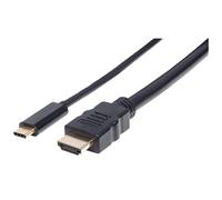 Manhattan USB-C to HDMI Cable, 4K@30Hz, 2m, Black, Three Year Warranty, Equivalent to CDP2HDMM2MB