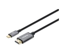 Manhattan USB-C to HDMI Cable, 4K@60Hz, 1m, Black, Male to Male, Three Year Warranty, Equivalent to CDP2HD2MBNL