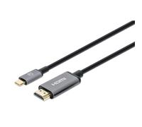 Manhattan USB-C to HDMI Cable, 4K@30Hz, 2m, Black, Equivalent to CDP2HD2MBNL, Male to Male, Three Year Warranty, Polybag