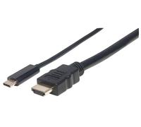 Manhattan USB-C to HDMI Cable 4K@30Hz 2m Black Male to Male Three Year Warranty