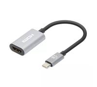 Manhattan USB-C to HDMI Cable 4K@60Hz 5 Gbps (USB 3.2 Gen1 aka USB 3.0) 11cm Male to Male Black/Silver Three Year Warranty