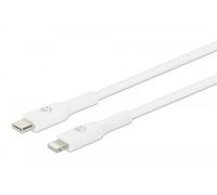 Manhattan USB-C to Lightning Cable Charge & Sync 0.5m White For Apple iPhone/iPad/iPod Male to Male MFi Certified (Apple approval program) 480 Mbps (USB 2.0) Hi-Speed USB Lifetime Warranty Box