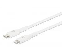 Manhattan USB-C to Lightning Cable Charge & Sync 2m White For Apple iPhone/iPad/iPod Male to Male MFi Certified (Apple approval program) 480 Mbps (USB 2.0) Hi-Speed USB Lifetime Warranty Box