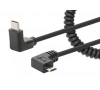 Manhattan Spiral Cable USB-C to Micro USB Charging Cable 1 m Black