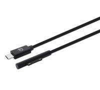 Manhattan USB-C to Surface Connect Cable, 1.8m, Male to Male. 15V/3A, Black, Lif
