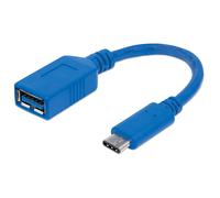 Manhattan USB-C to USB-A Cable. 15cm. Male to Female. 5 Gbps (USB 3.2