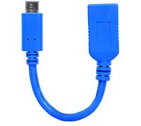 Manhattan USB-C to USB-A Cable, 15cm, Male to Female, 5 Gbps (USB 3.2 Gen1 aka USB 3.0), 3A (fast charging), SuperSpeed USB, Blue, Lifetime Warranty, Polybag