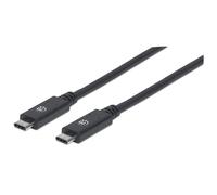 Manhattan USB-C to USB-C Cable. 1m. Male to Male. Black. 10 Gbps (USB