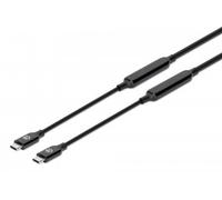 Manhattan USB-C to USB-C Cable, 3m, Active, Male to Male, Black, 10 Gbps (USB 3.2 Gen2 aka USB 3.1), 3A (fast charging), SuperSpeed+ USB, Lifetime Warranty
