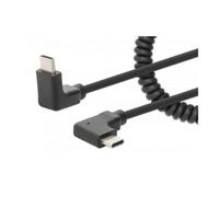 Manhattan USB-C to USB-C Charging Cable 1m Coiled Tangle-Resistant Design Angled Connectors Up to 60W Power Delivery Ideal for Charging Cabinets/Carts Charge Only - No Data Sync Black Lifetime Warrant