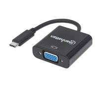 Manhattan USB-C to VGA Converter Cable. 1080p@60Hz. Black. 8cm. Male t