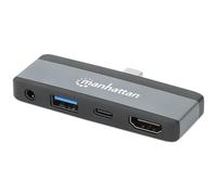 Manhattan Usb-C Travel Dock/Hub Ports X4: Hdmi Usb-A Usb-C And 3.5Mm Audio With