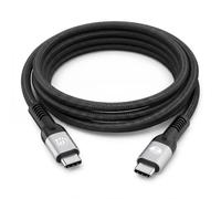 Manhattan USB4 USB-C St/St charging cable 240W 40Gbit/s 8K 2m | Thunderbolt 4 Compatible, Dual male USB-C cord with braided jacket, HDR10, DisplayPort 2.0, E-Marker, 48 V/5 A power | 356374