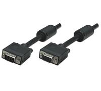 Manhattan SVGA Extension Cable with Ferrite Cores, HD15, 4.5m, Male to Female, Shielded with Ferrite Cores to help minimise EMI interference for improved video transmission, Black, Lifetime Warranty