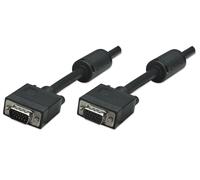 Manhattan VGA Extension Cable (with Ferrite Cores), 4.5m, Male to Female, HD15, Cable of higher SVGA Specification (fully compatible), Shielding with Ferrite Cores helps minimise EMI interference for
