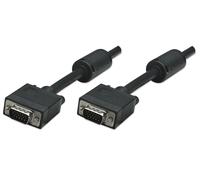 Manhattan VGA Monitor Cable (with Ferrite Cores), 10m, Black, Male to