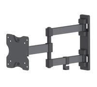 Manhattan TV & Monitor Mount, Wall, Full Motion, 1 screen, Screen Sizes: 13-27", Black, VESA 75x75 to 100x100mm, 20kg, Tilt & Swivel with 3 Pivots, Lifetime Warranty