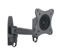 Manhattan TV & Monitor Mount, Wall, Tilt and Swivel, 1 screen, Screen Sizes: 13-27", Black, VESA 75x75 to 100x100mm, Max 15kg, Swivel with 2 pivots, Lifetime Warranty