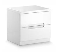 Manhattan White Gloss 2 Drawer Bedside Cabinet