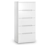 Manhattan White Gloss 5 Drawer Narrow Chest