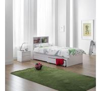 Manhattan White Gloss Bookcase Bed