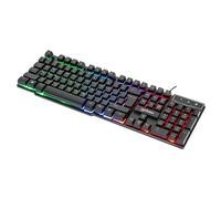 Manhattan Wired Membrane Gaming Keyboard - with Backlit RGB LED, USB-A Connection, Quiet Keystrokes, 12 Multimedia Function Keys - for Computer, PC, Desktop, Gamer - 3 Yr Mfg Warranty - 180603