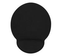 Manhattan Wrist Gel Support Pad and Mouse Mat, Black, 241 × 203 × 40 mm, non slip base, Lifetime Warranty, Card Retail Packaging