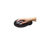Manhattan Wrist Gel Support Pad and Mouse Mat, Black, 241 × 203 × 40 mm, non slip base, Lifetime Warranty, Card Retail Packaging