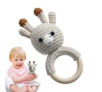 manhegari Baby Rattle Teether Toy,Crochet Handmade Grab Shake Rattle - Easter Basket Stuffers, Educational Soothing Teether Toy, Stuffed Animals for Children Nursing