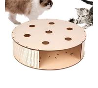 manhegari Cat Toys Interactive - Solid Wood Exercise Maze Hunting Box Game - Cat Scratcher Toy, Pet Accessory for Living Room Outdoor Indoor Bedroom Floor